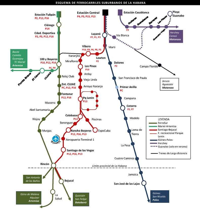 Havana autobusu turné mapa