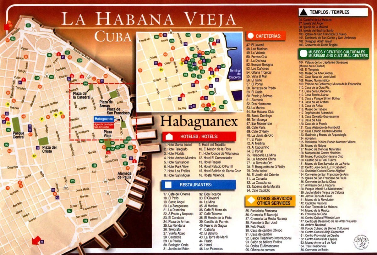 Havana vyhlídkové mapě