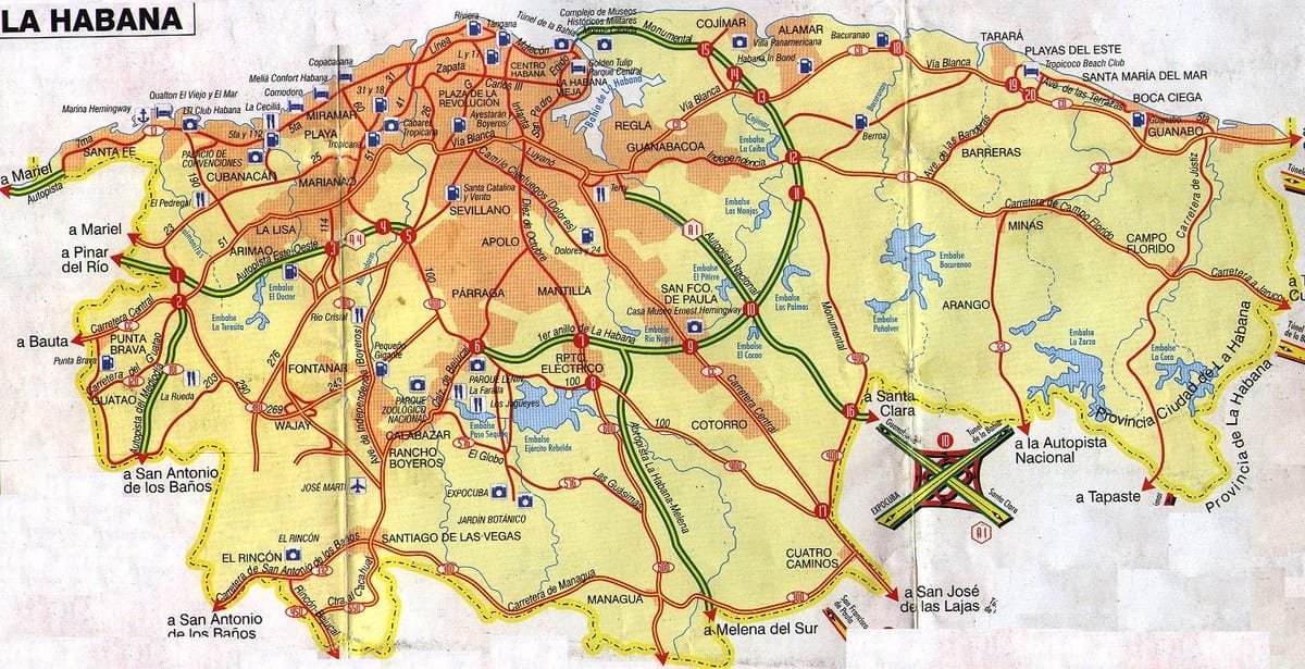 la Habana Kuba mapě