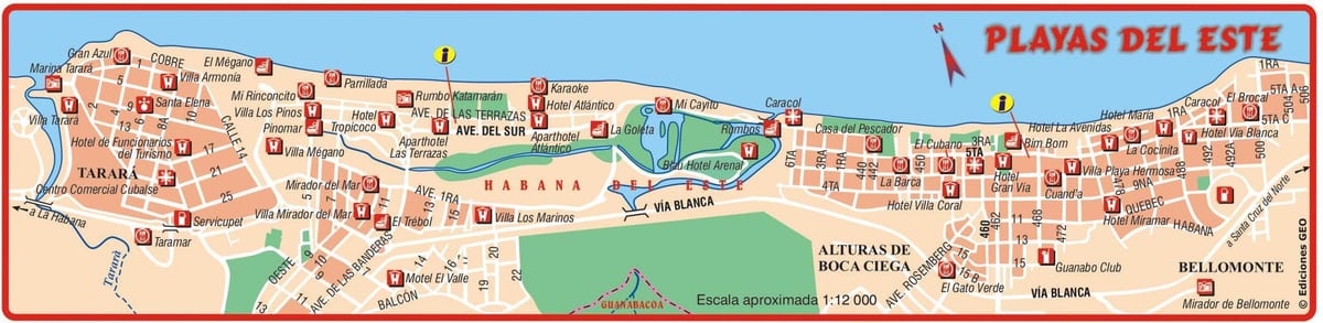 mapa playa del este Kuba