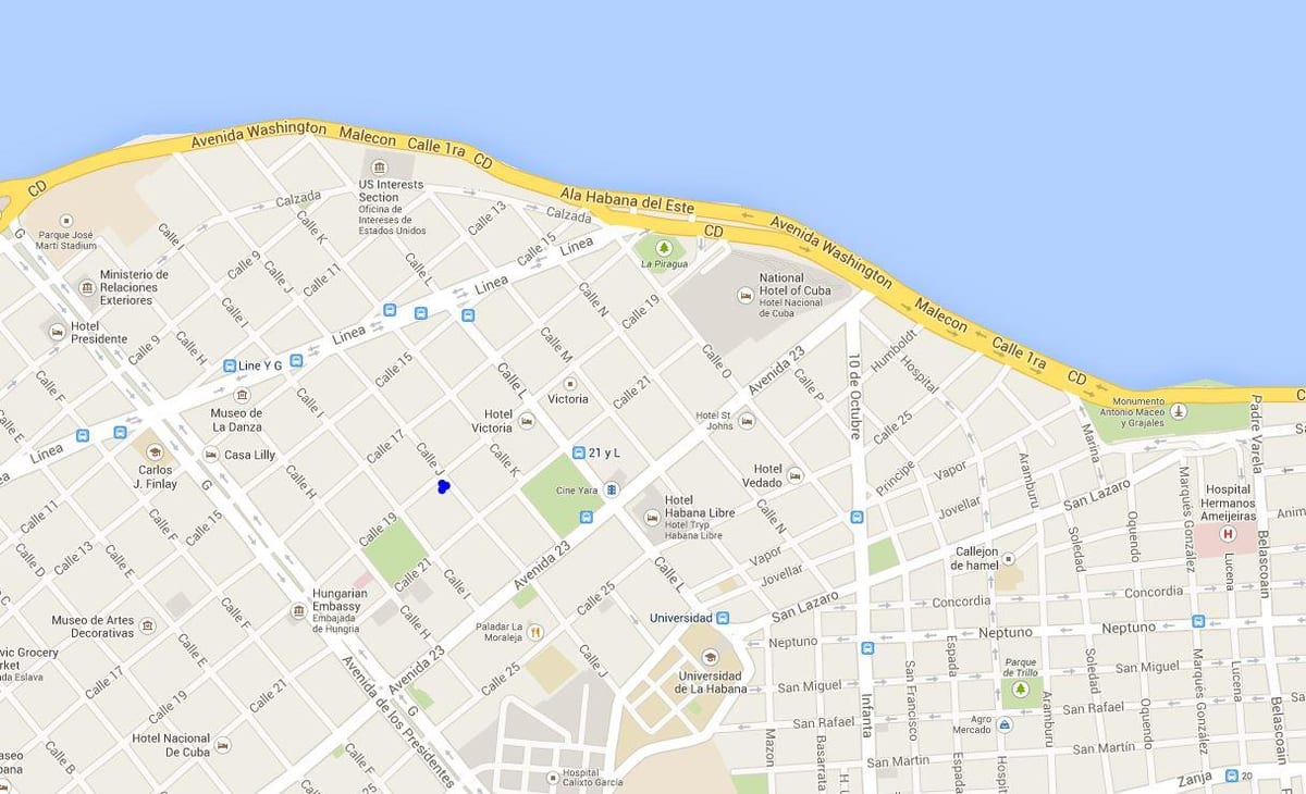vedado mapě