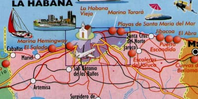 Mapa Havany pláže