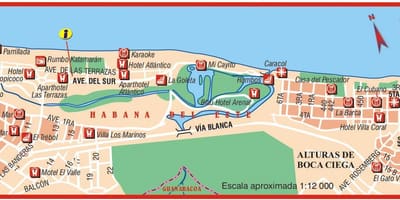 Mapa playa del este Kuba